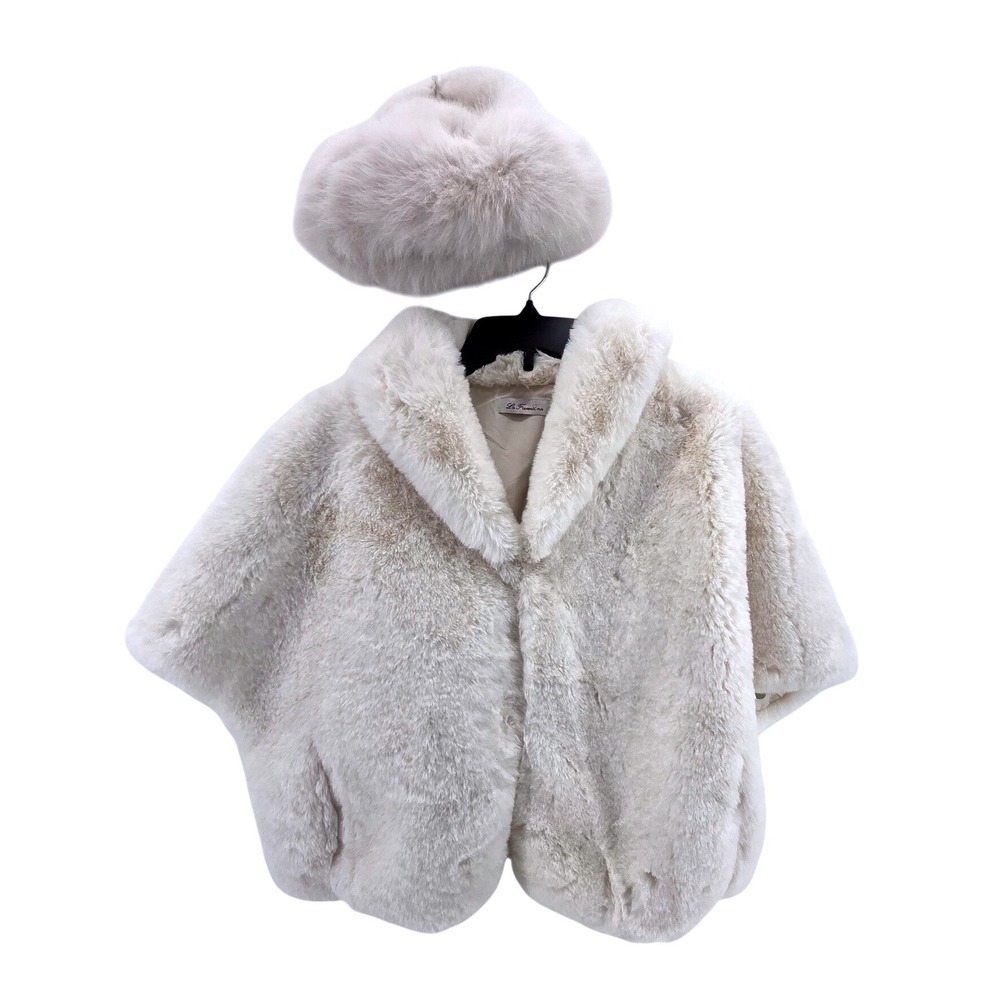 NWT La‎ Fiorentina Faux Fur Cape & Hat